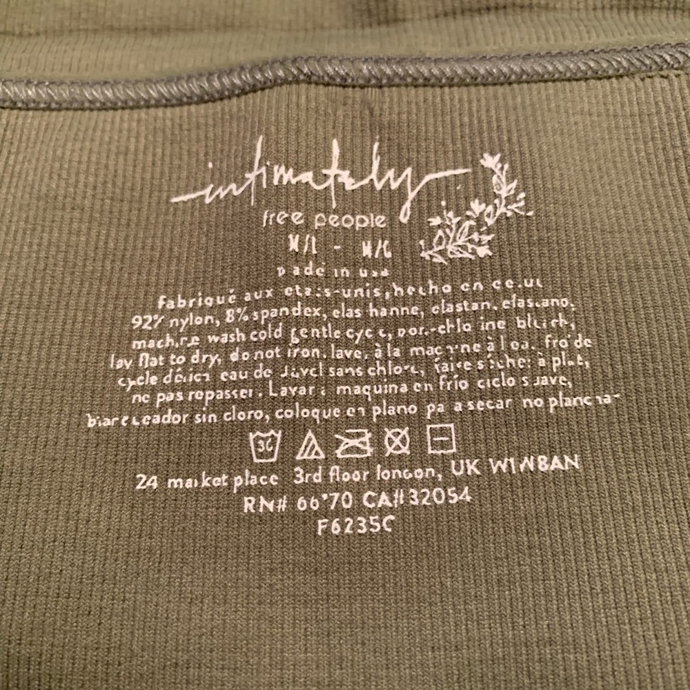 Free People ARMY GREEN Ali low back bra - Picture 7 of 8
